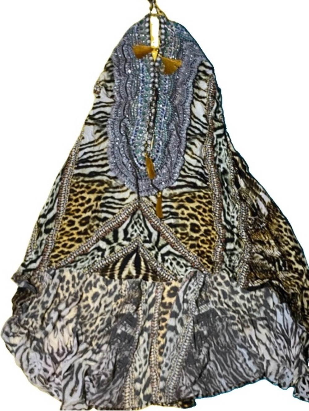 Bohemian Animal-Print Maxi Dress - Brown Multi